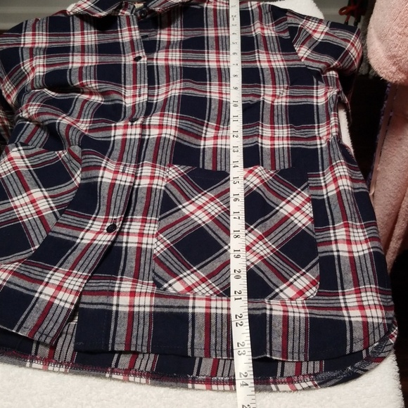 Cotton Plaid Button Down Shirt with Pockets NWOT - Picture 6 of 8